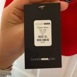Fashion Nova Thinkin Bout You in Red Top XL